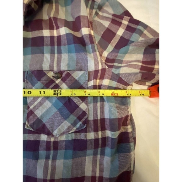 PATAGONIA Plaid Heywood Flannel Button Down Shirt Purple 4 - Picture 6 of 7